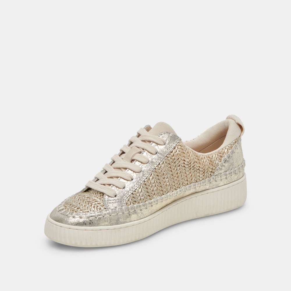 Dolce Vita Nicona Sneakers Gold Woven