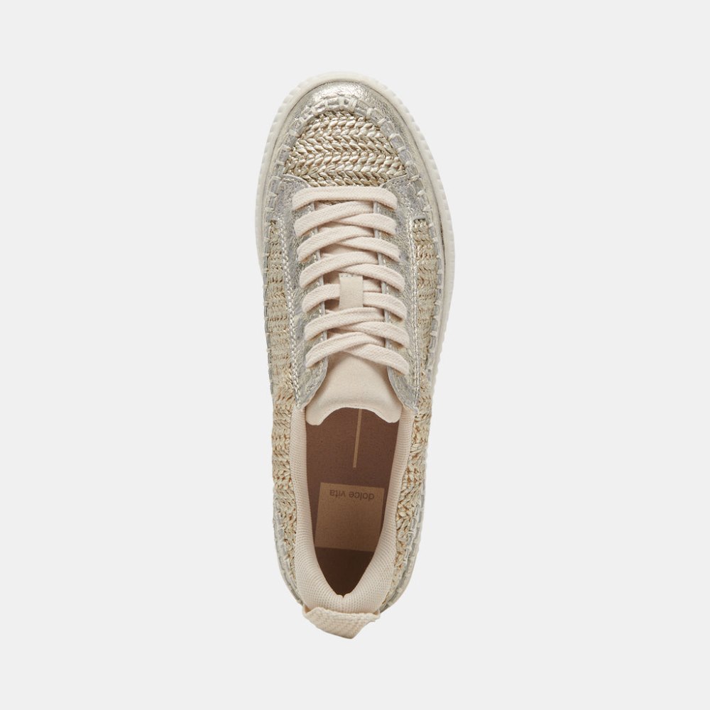 Dolce Vita Nicona Sneakers Gold Woven