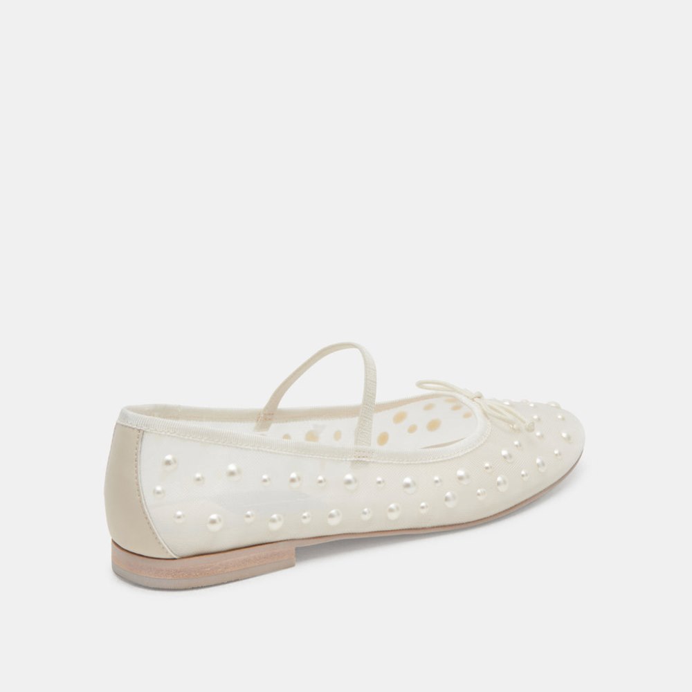 Dolce Vita Cadel Pearl Ballet Flats Ivory Mesh