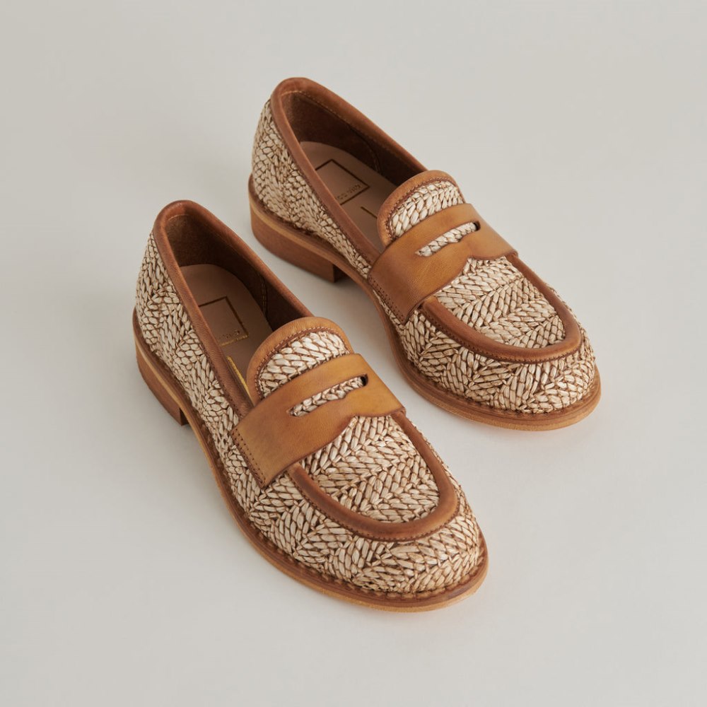 Dolce Vita Marina Loafers Brown Multi Raffia