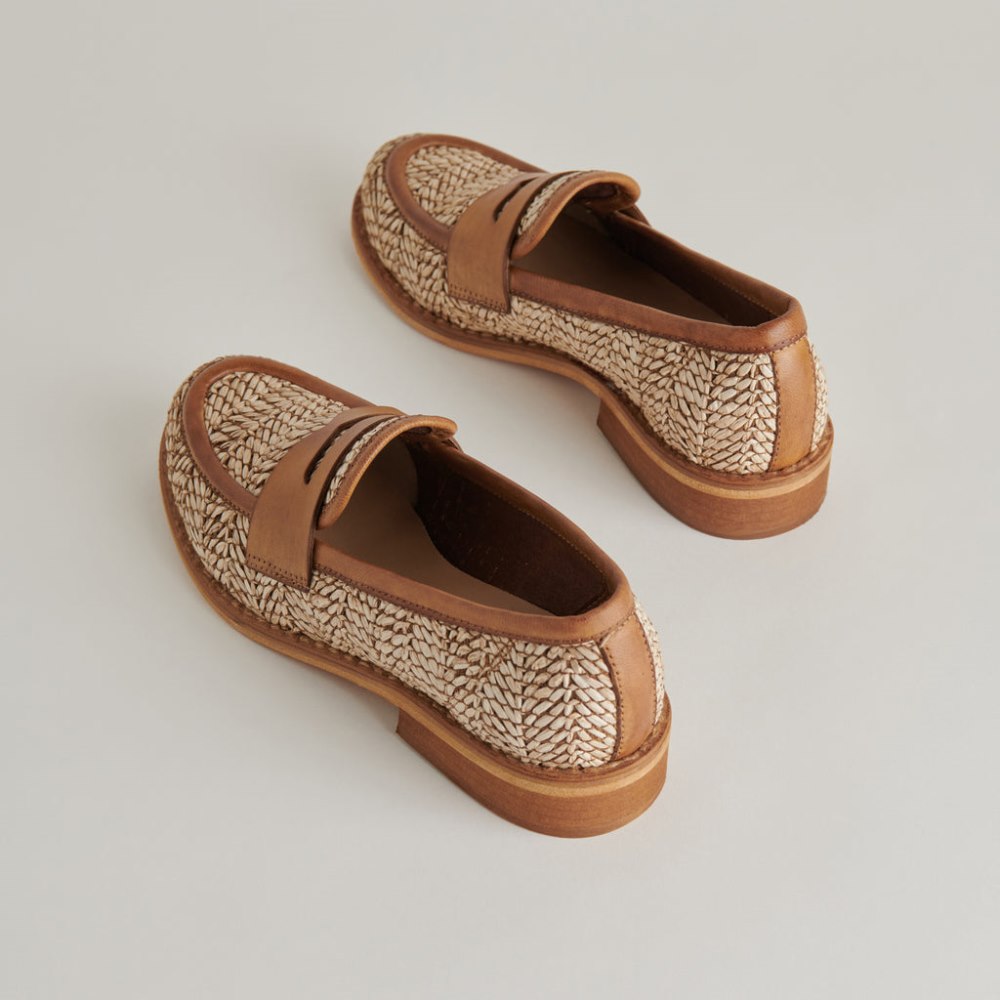 Dolce Vita Marina Loafers Brown Multi Raffia