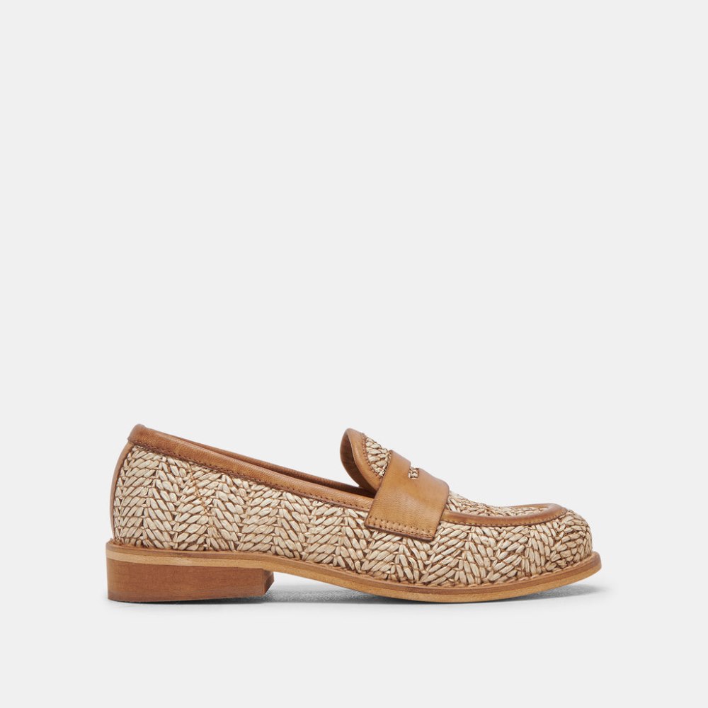 Dolce Vita Marina Loafers Brown Multi Raffia