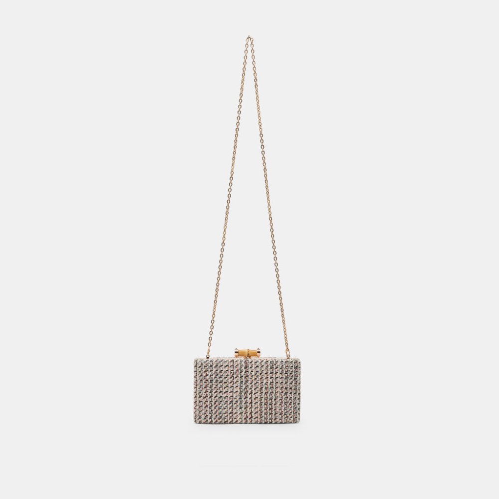 Dolce Vita Greta Clutch Black White Woven