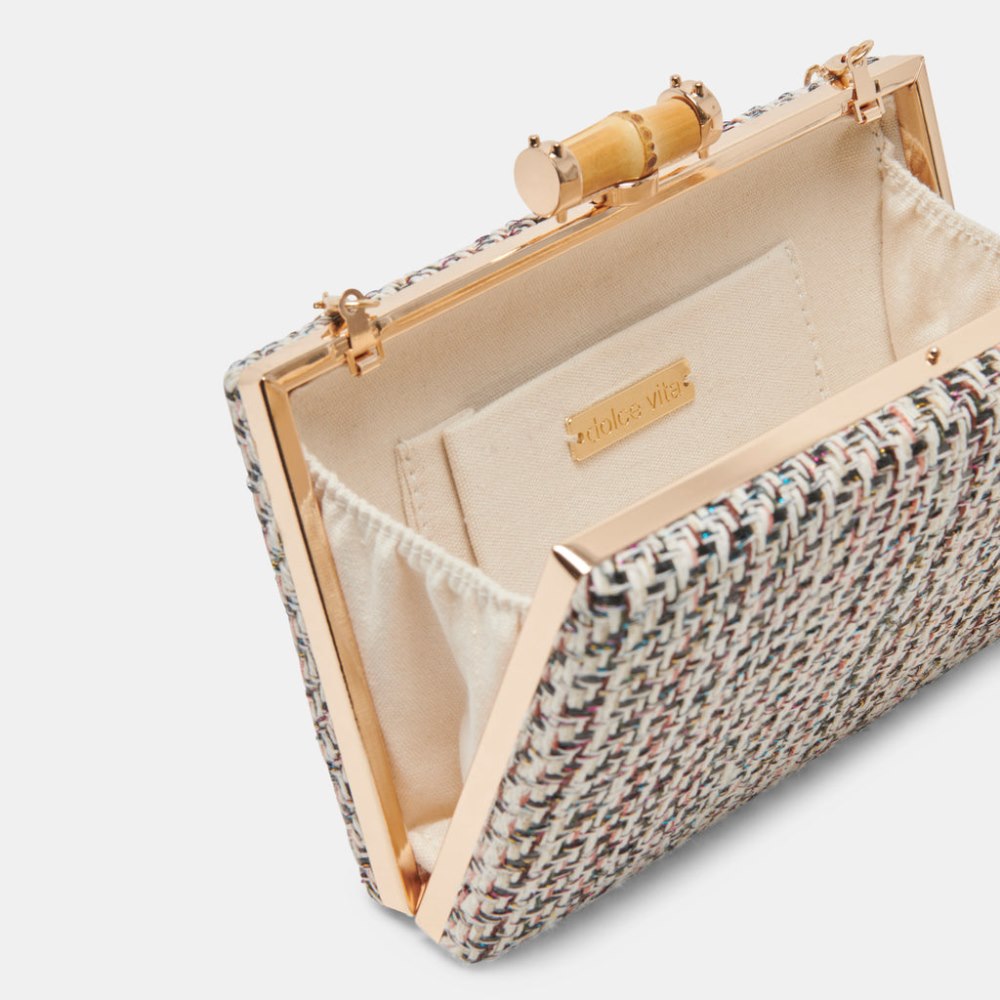 Dolce Vita Greta Clutch Black White Woven