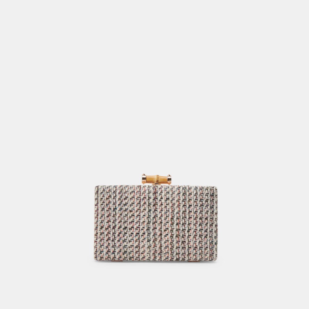 Dolce Vita Greta Clutch Black White Woven