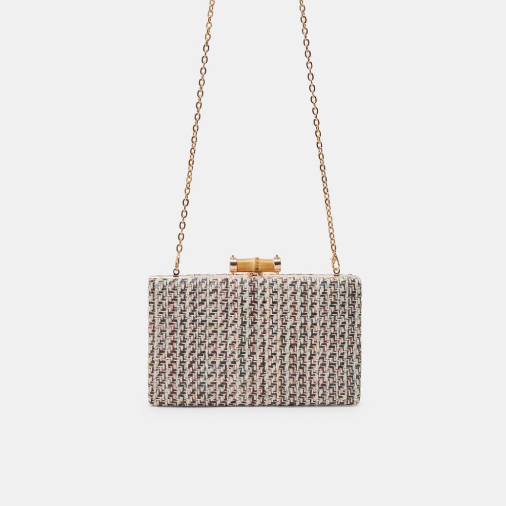 Dolce Vita Greta Clutch Black White Woven