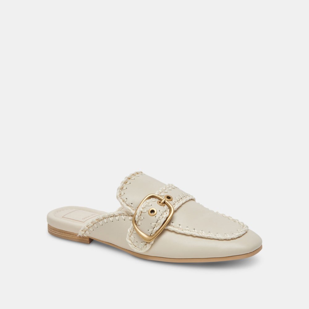 Dolce Vita Santel Stitch Flats Ivory Leather