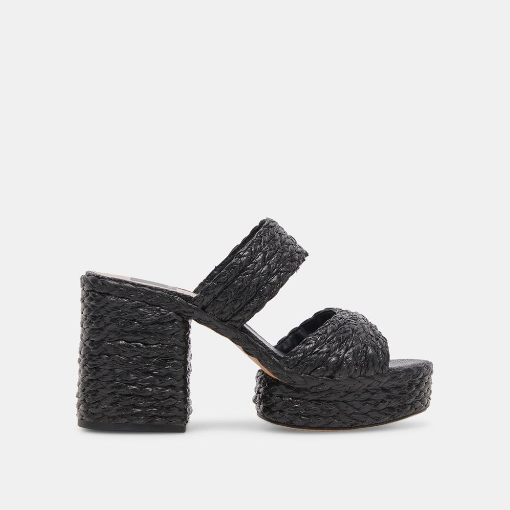 Dolce Vita Latoya Heels Black Raffia