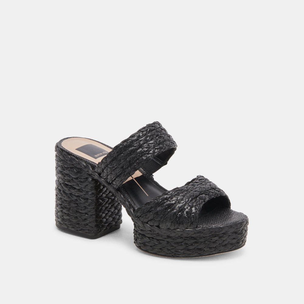 Dolce Vita Latoya Heels Black Raffia