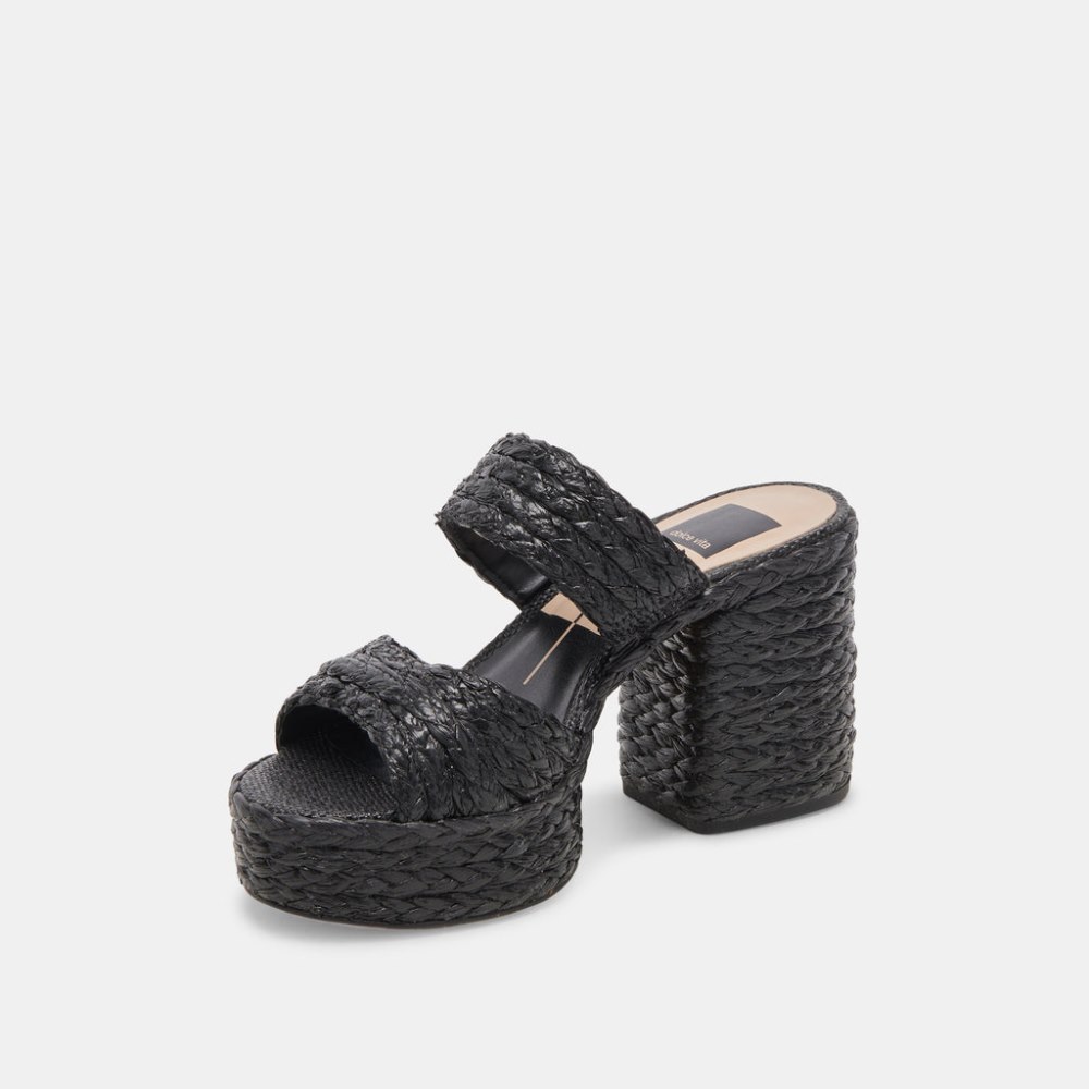 Dolce Vita Latoya Heels Black Raffia