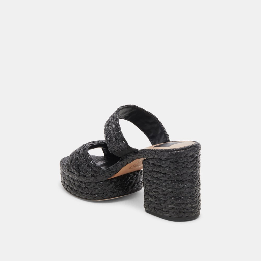 Dolce Vita Latoya Heels Black Raffia
