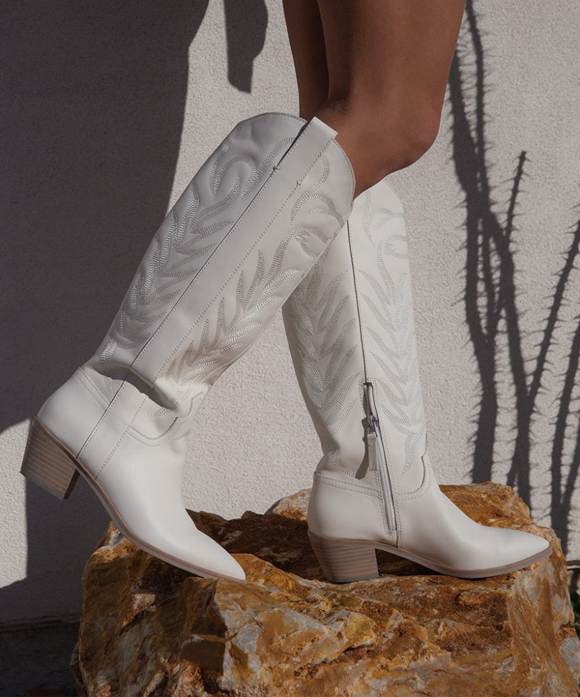 Dolce Vita Solei Boots White Leather