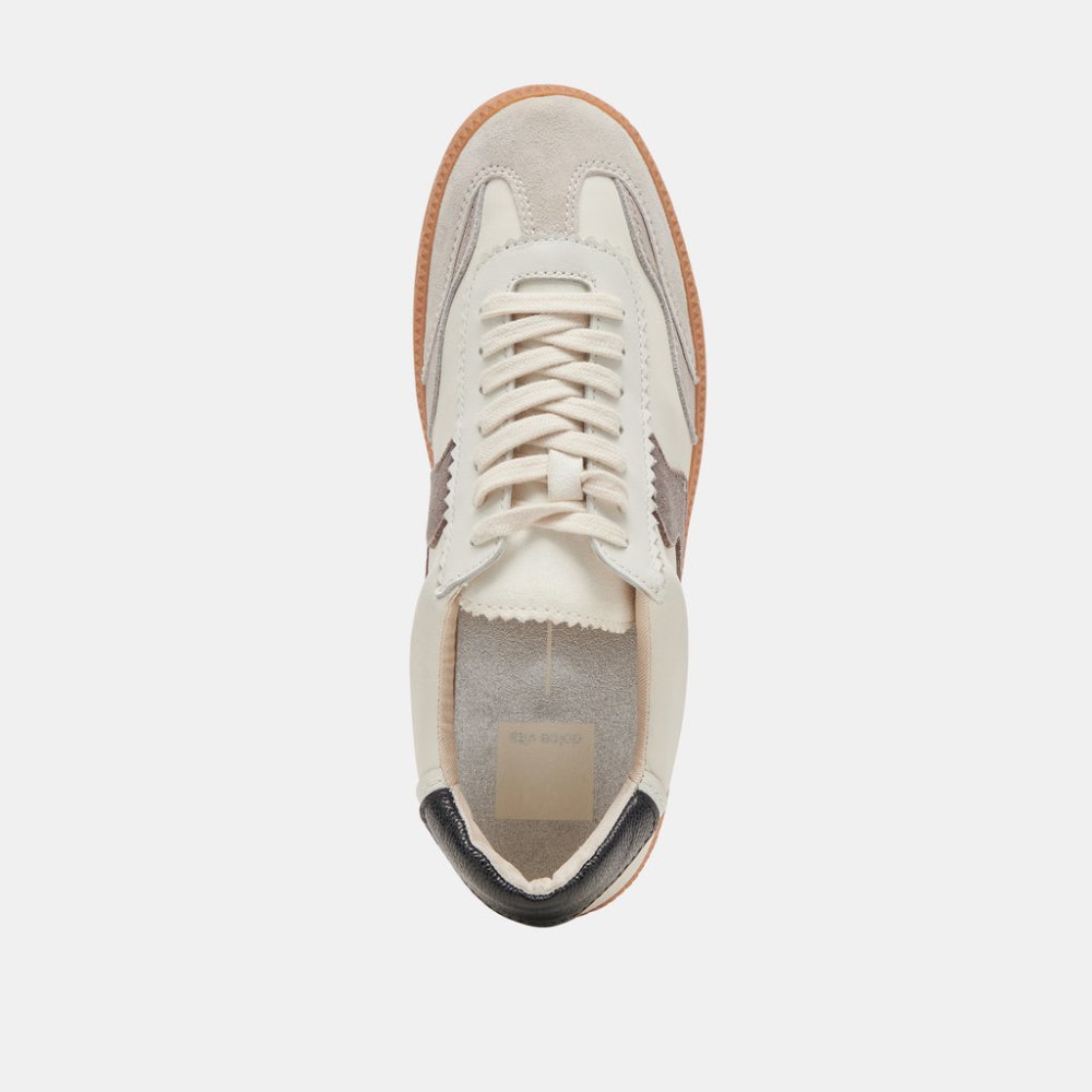 Dolce Vita Notice Wide Sneakers White Grey Leather
