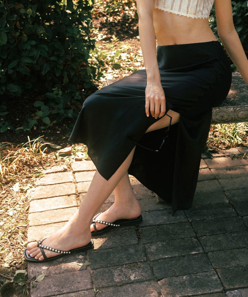 Dolce Vita Lucca Pearl Sandals Black Pearls