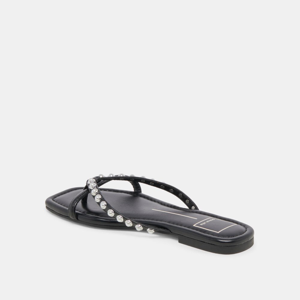 Dolce Vita Lucca Pearl Sandals Black Pearls