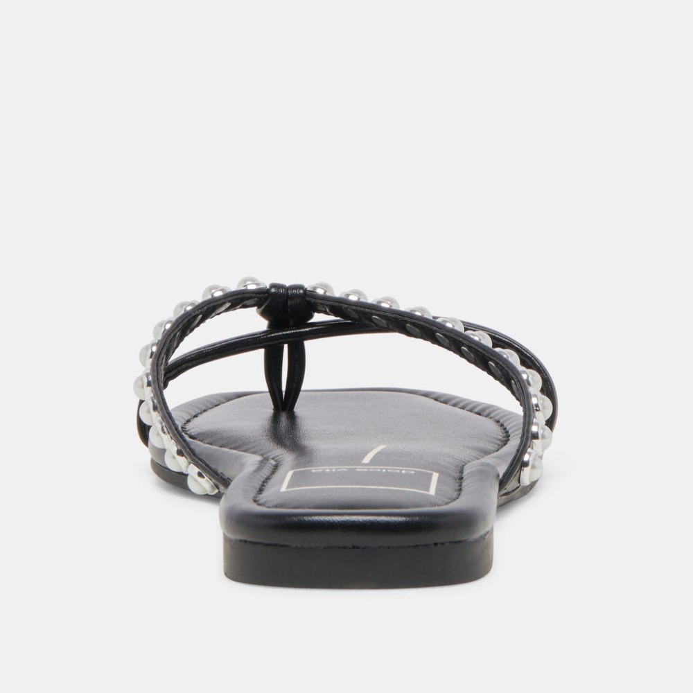 Dolce Vita Lucca Pearl Sandals Black Pearls