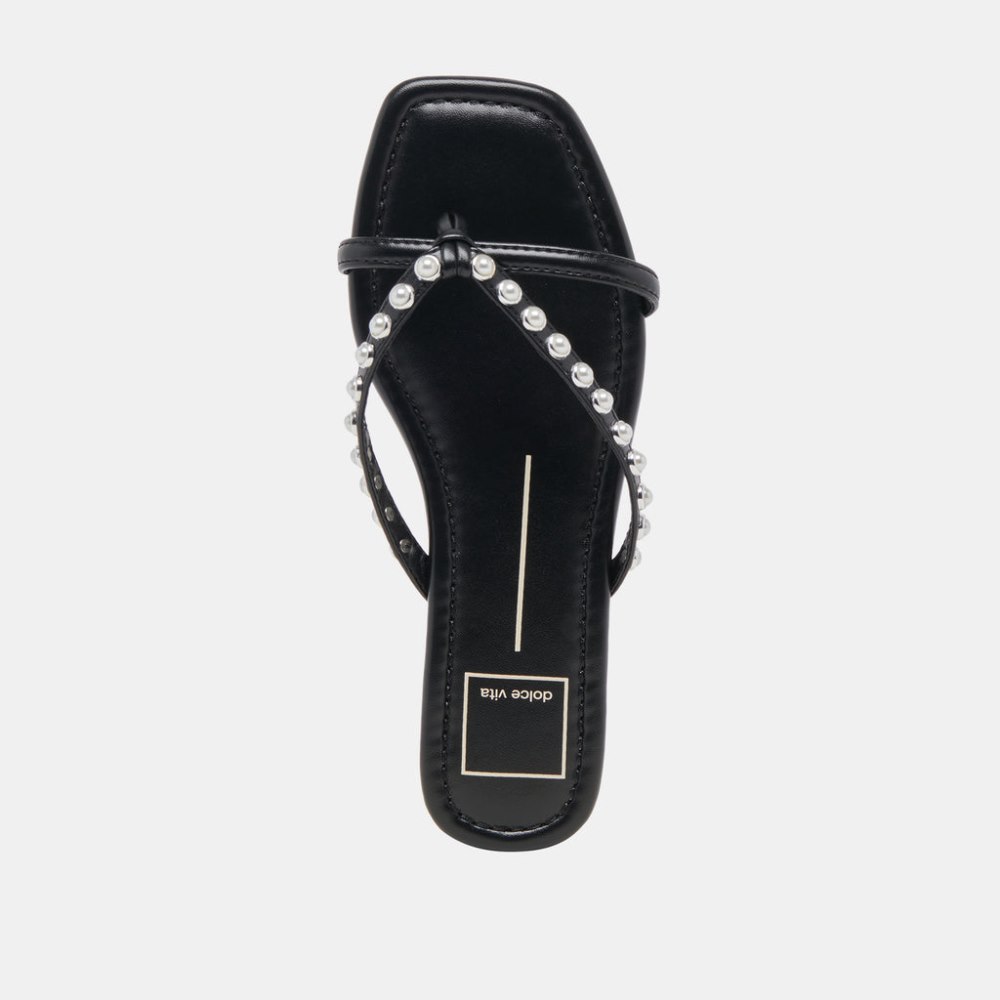 Dolce Vita Lucca Pearl Sandals Black Pearls