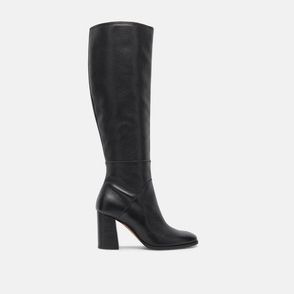 Dolce Vita Fynn Wide Calf Boots Onyx Leather