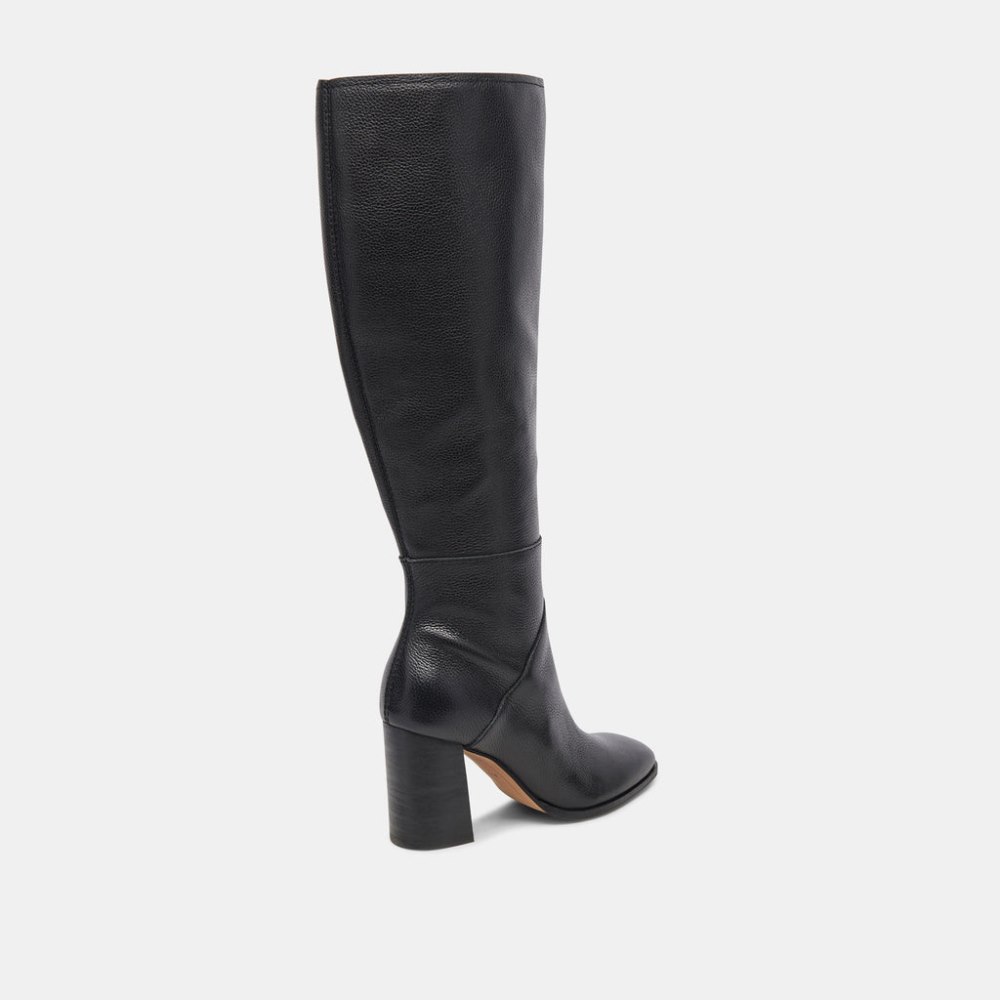 Dolce Vita Fynn Wide Calf Boots Onyx Leather