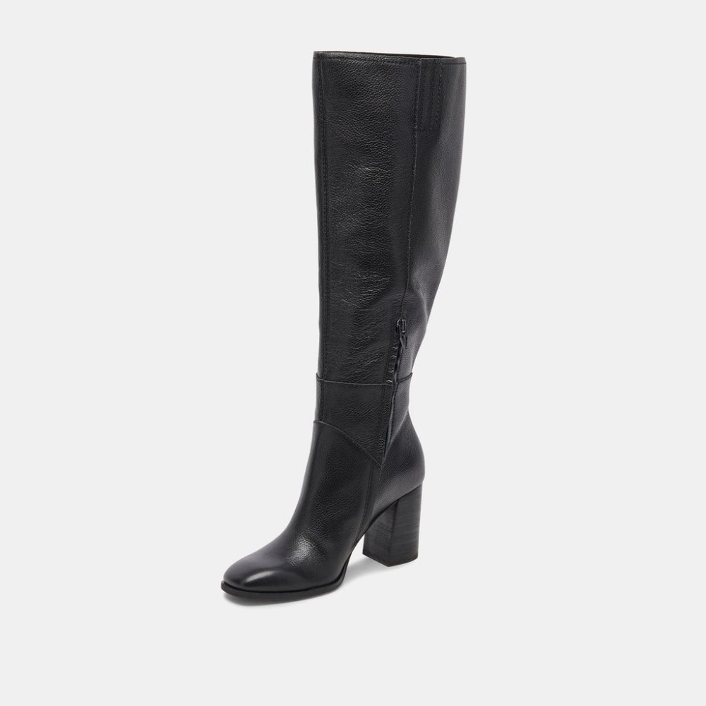 Dolce Vita Fynn Wide Calf Boots Onyx Leather
