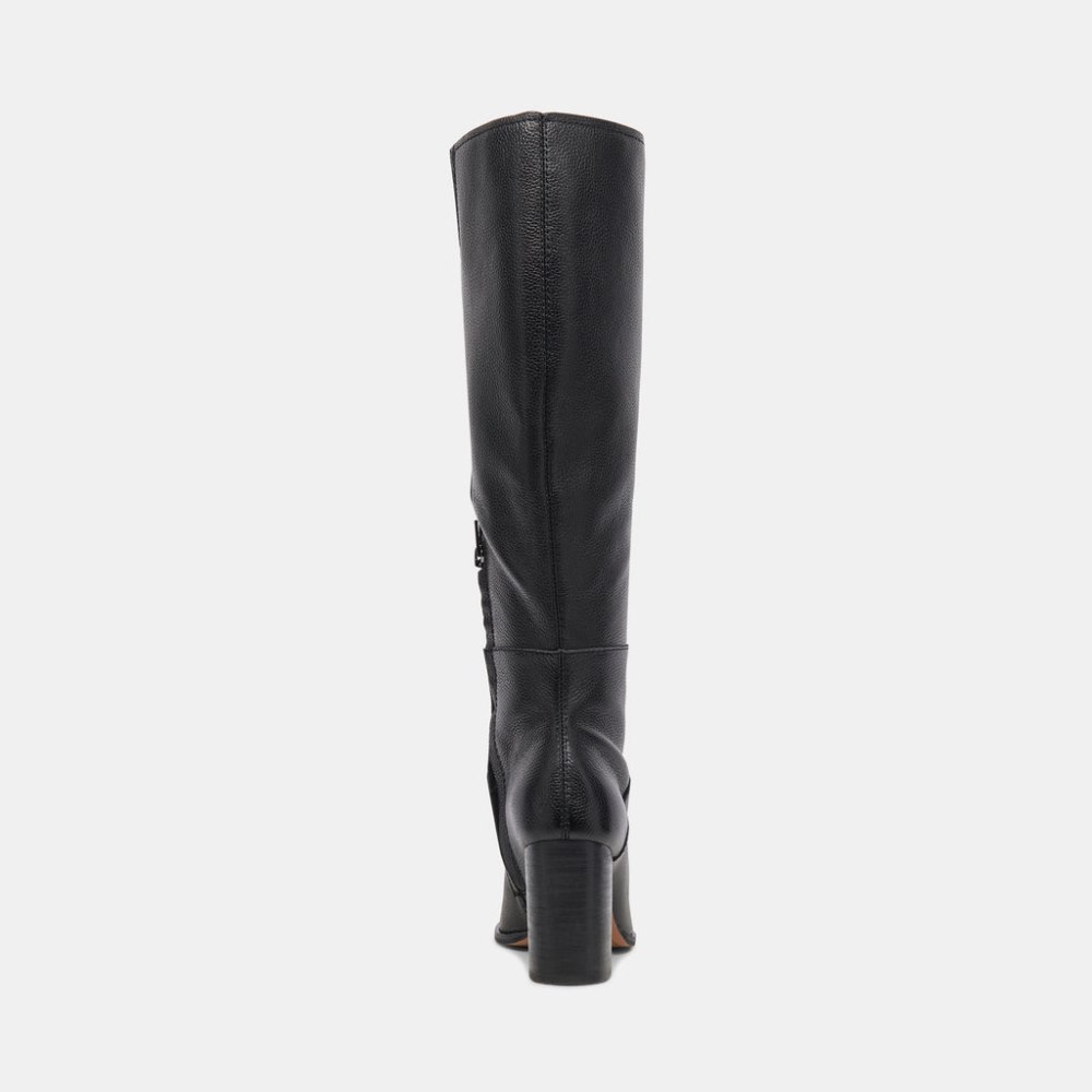 Dolce Vita Fynn Wide Calf Boots Onyx Leather