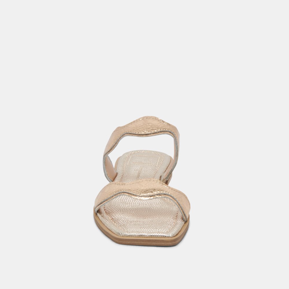 Dolce Vita Ilva Sandals Gold Distressed Leather