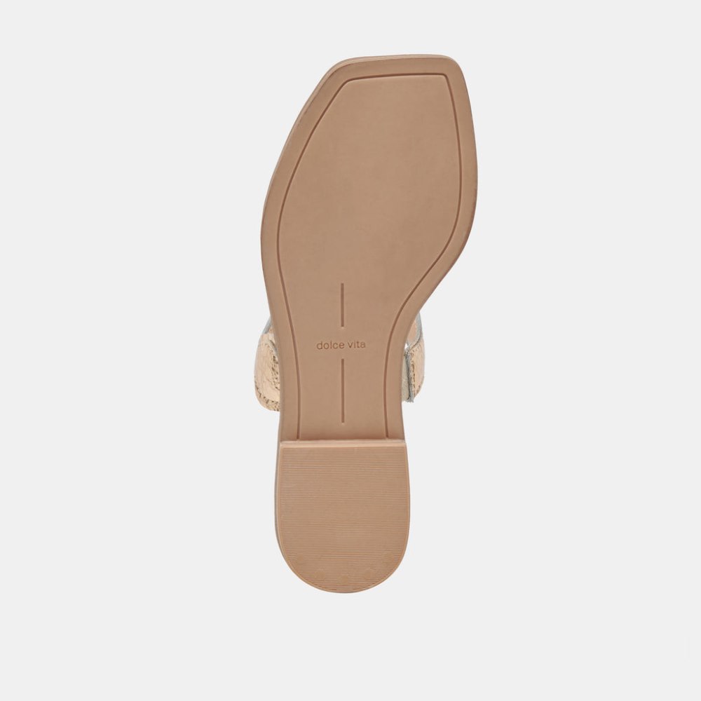 Dolce Vita Ilva Sandals Gold Distressed Leather