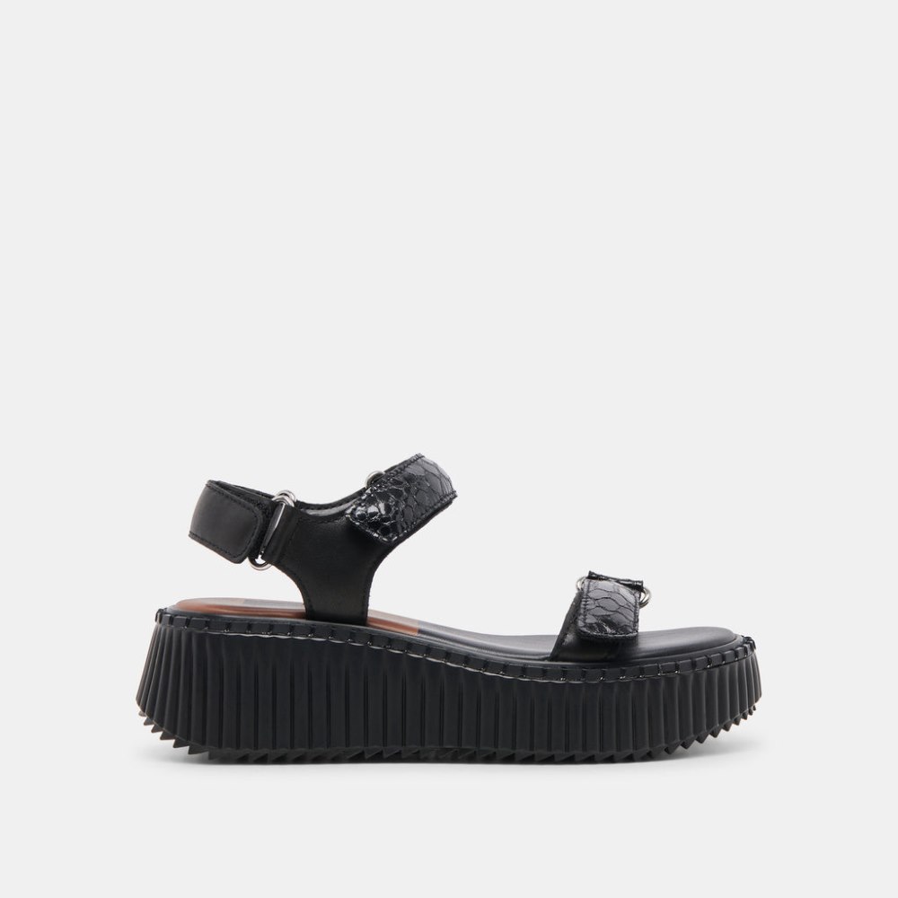 Dolce Vita Debra Sandals Midnight Embossed Leather