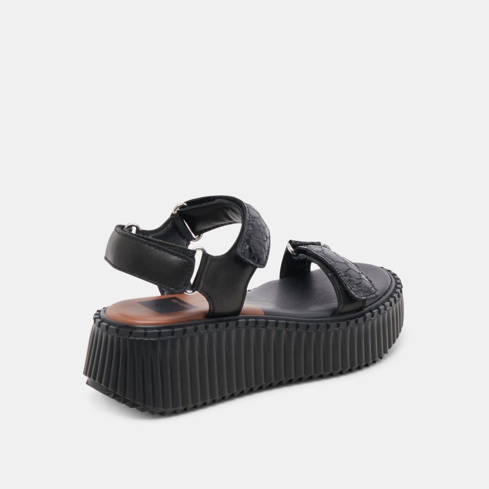 Dolce Vita Debra Sandals Midnight Embossed Leather