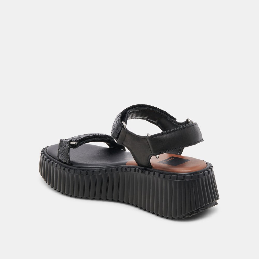 Dolce Vita Debra Sandals Midnight Embossed Leather