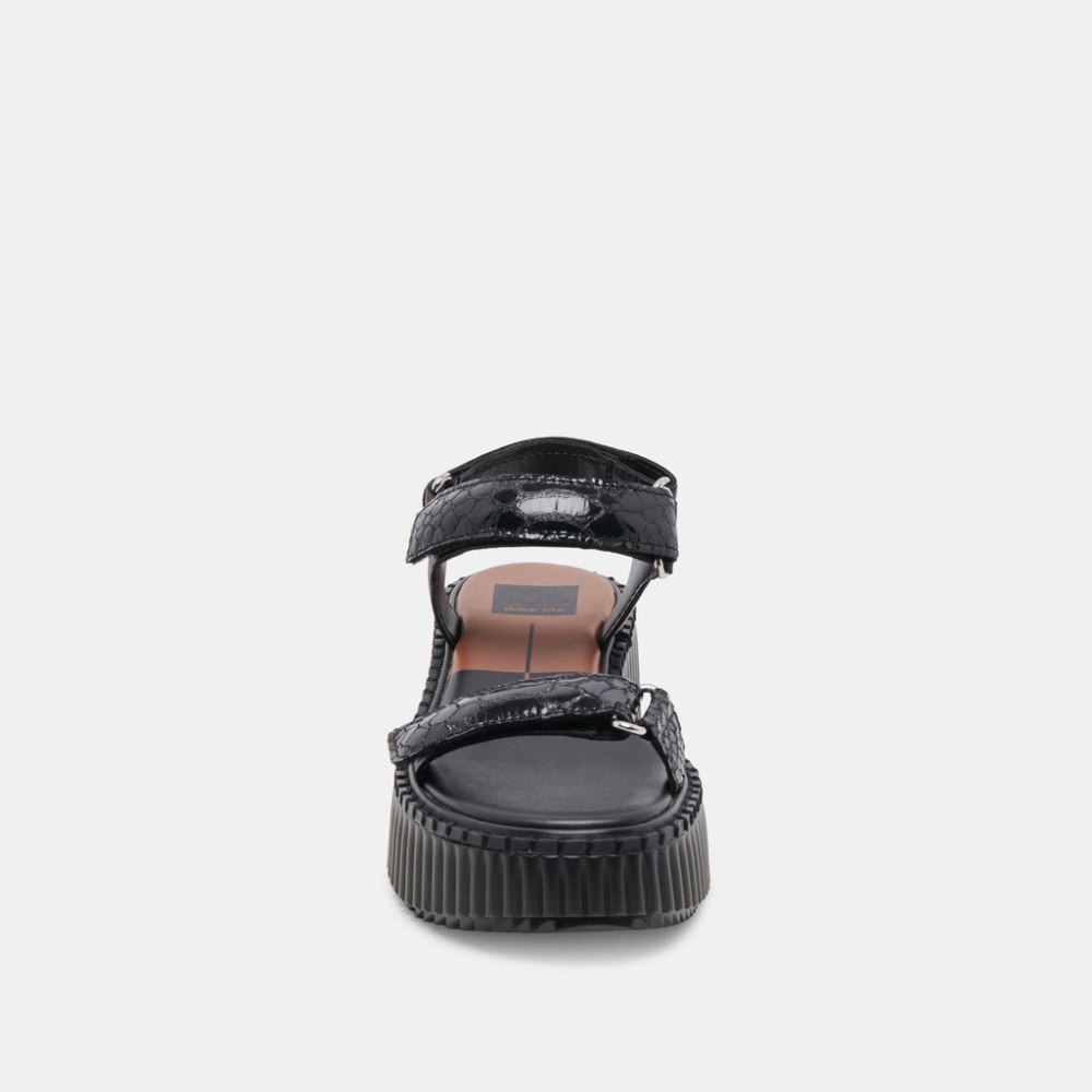 Dolce Vita Debra Sandals Midnight Embossed Leather
