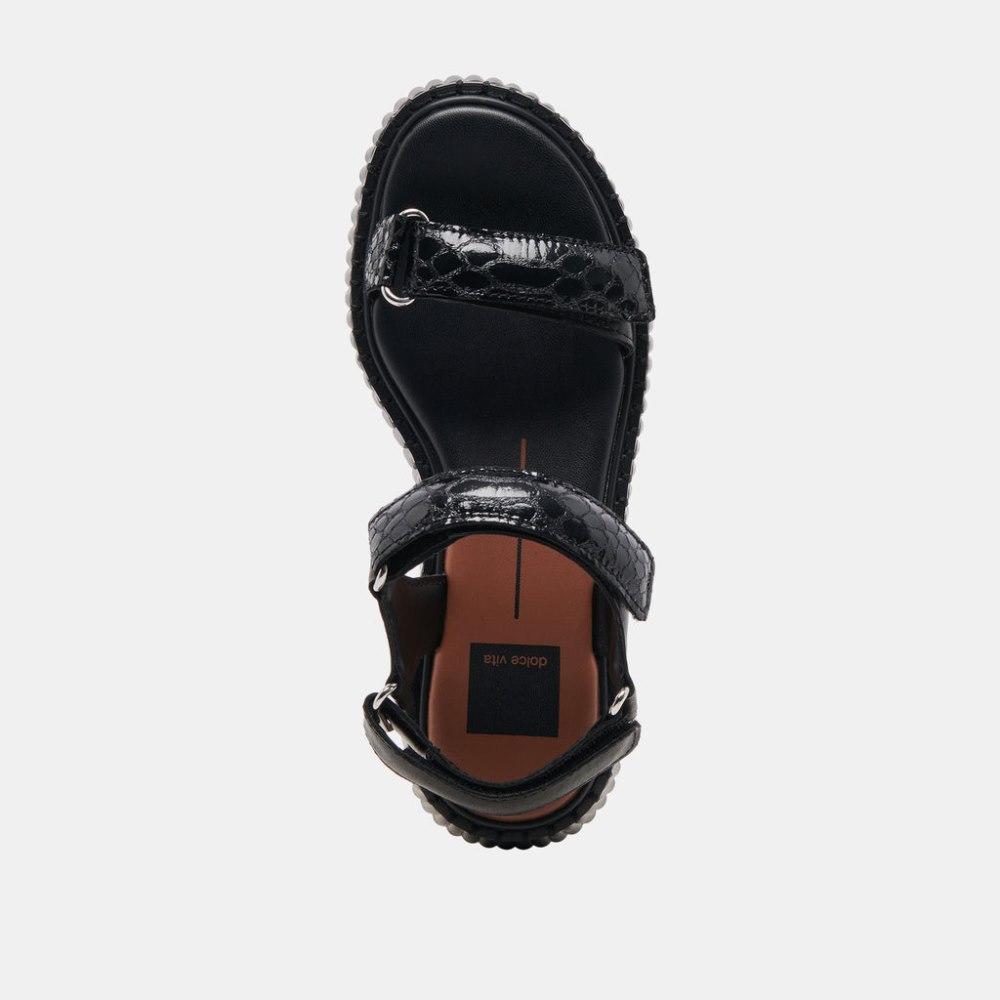 Dolce Vita Debra Sandals Midnight Embossed Leather
