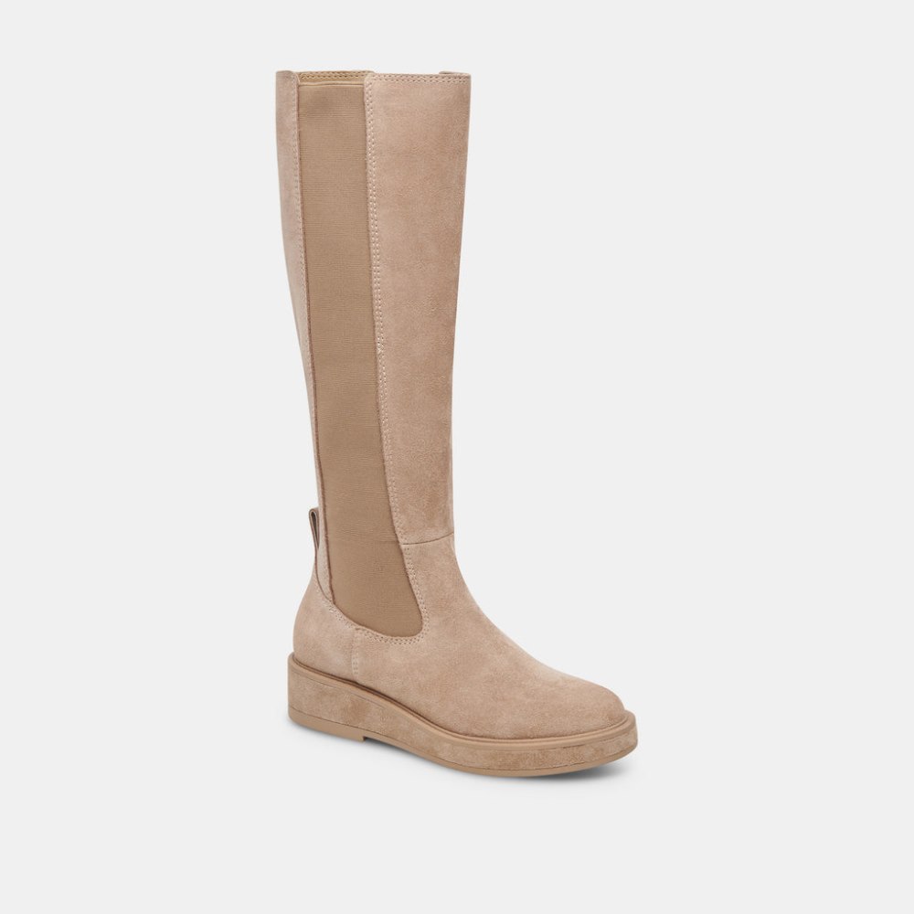 Dolce Vita Eamon H2o Wide Calf Boots Almond Suede