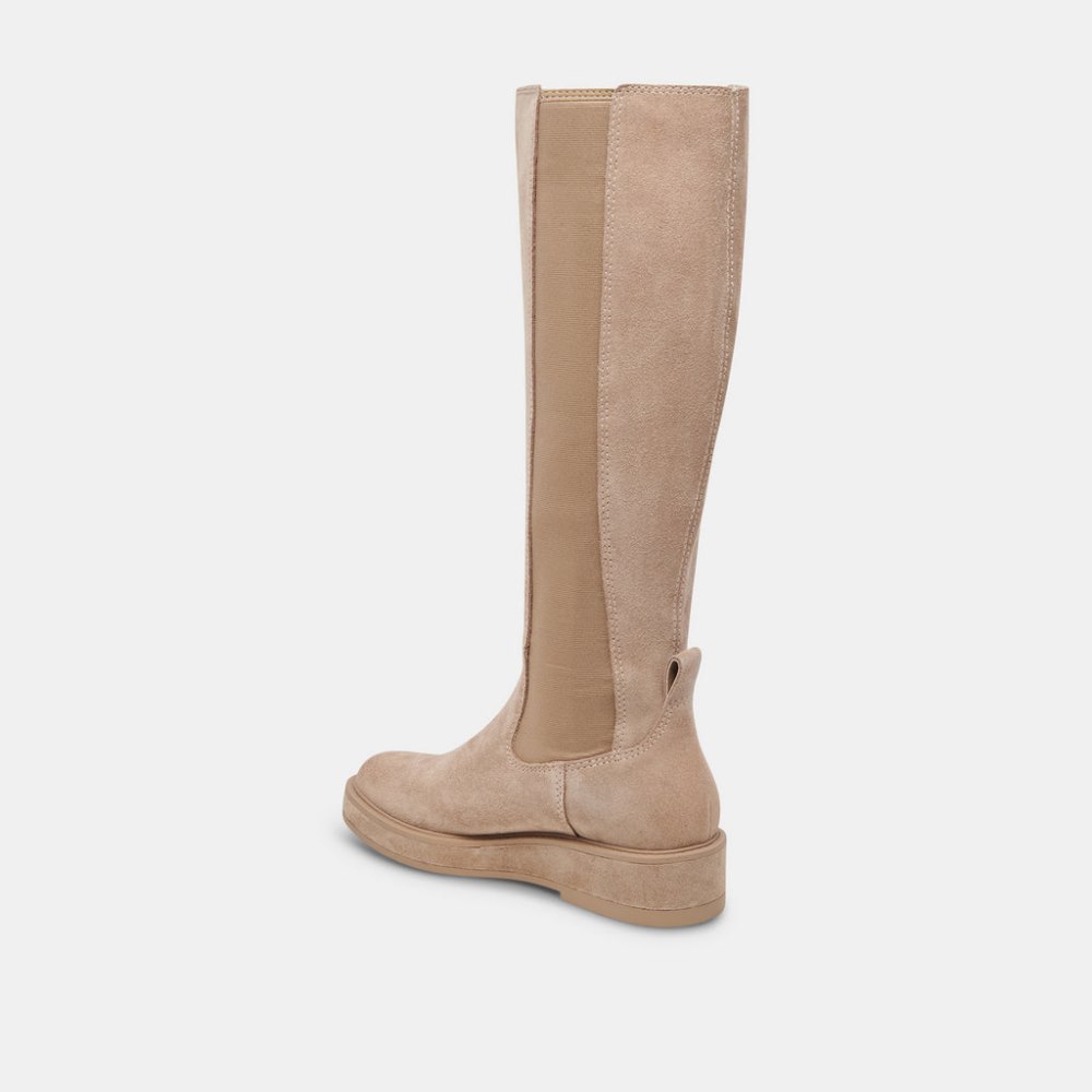 Dolce Vita Eamon H2o Wide Calf Boots Almond Suede