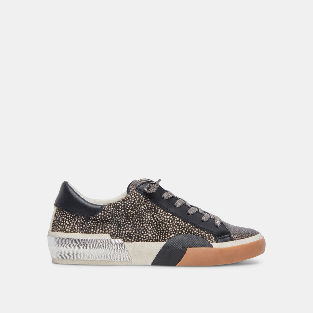 Dolce Vita Zina Sneakers Black Spotted Calf Hair
