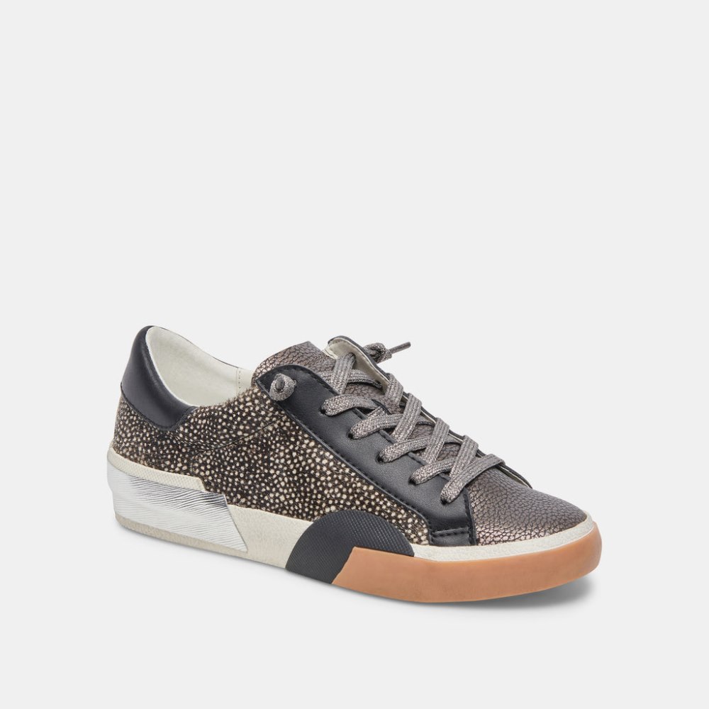 Dolce Vita Zina Sneakers Black Spotted Calf Hair
