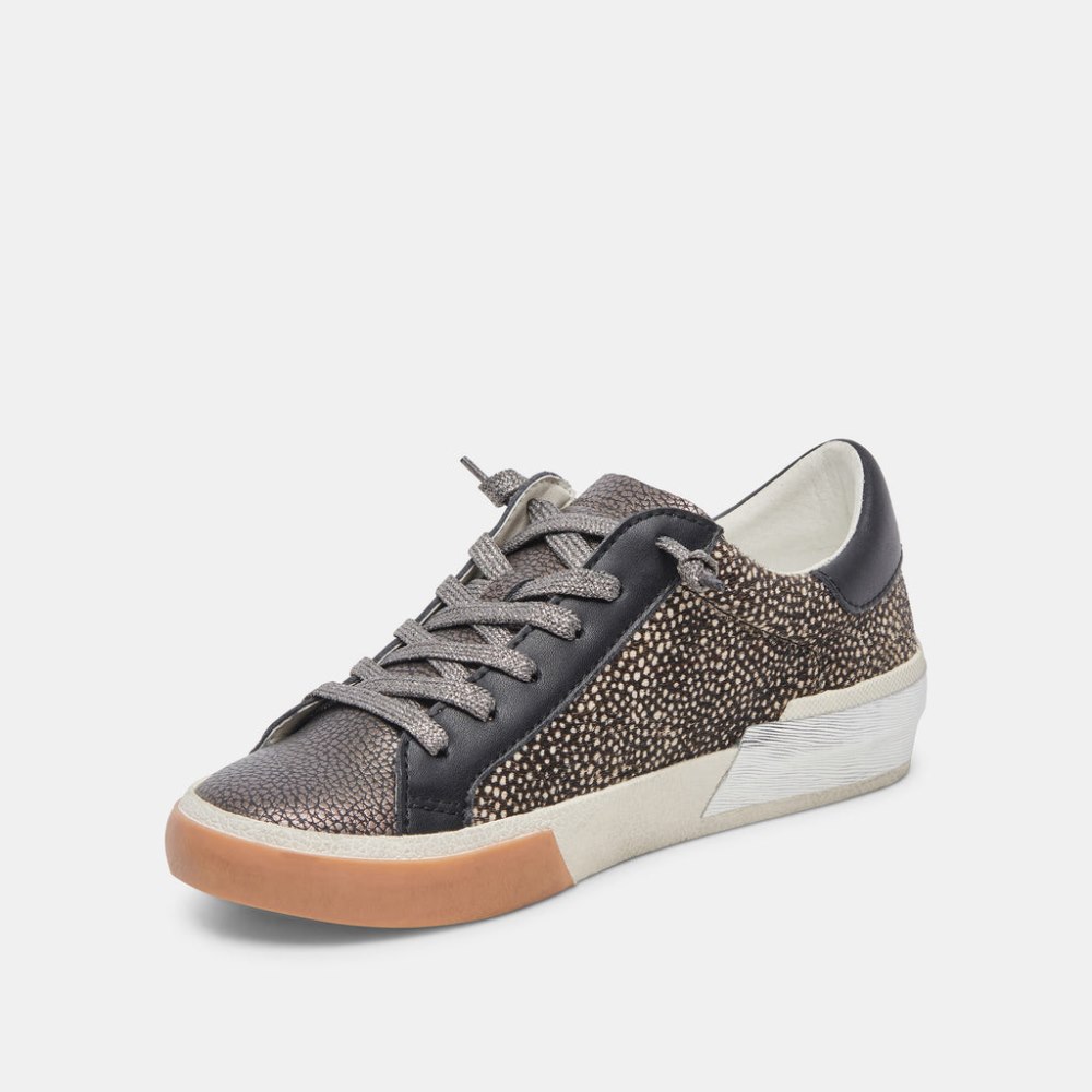 Dolce Vita Zina Sneakers Black Spotted Calf Hair