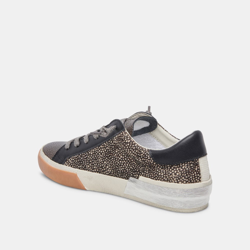 Dolce Vita Zina Sneakers Black Spotted Calf Hair