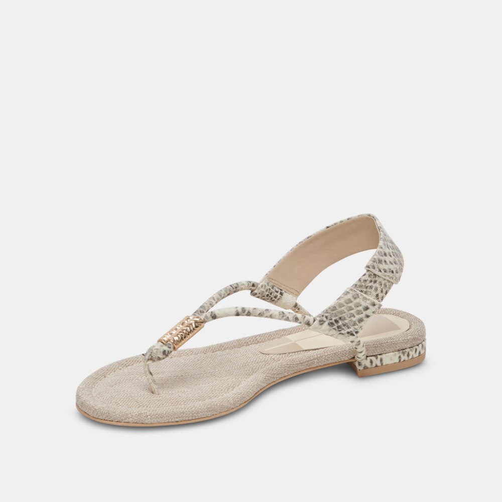Dolce Vita Bacey Sandals Grey White Embossed Stella