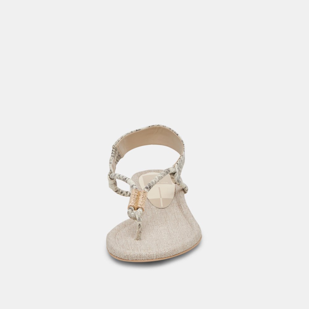 Dolce Vita Bacey Sandals Grey White Embossed Stella