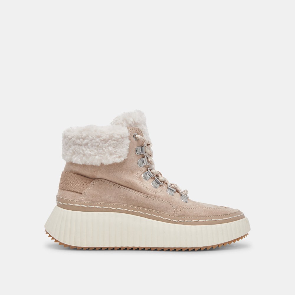 Dolce Vita Debbie Plush Sneakers Taupe Suede