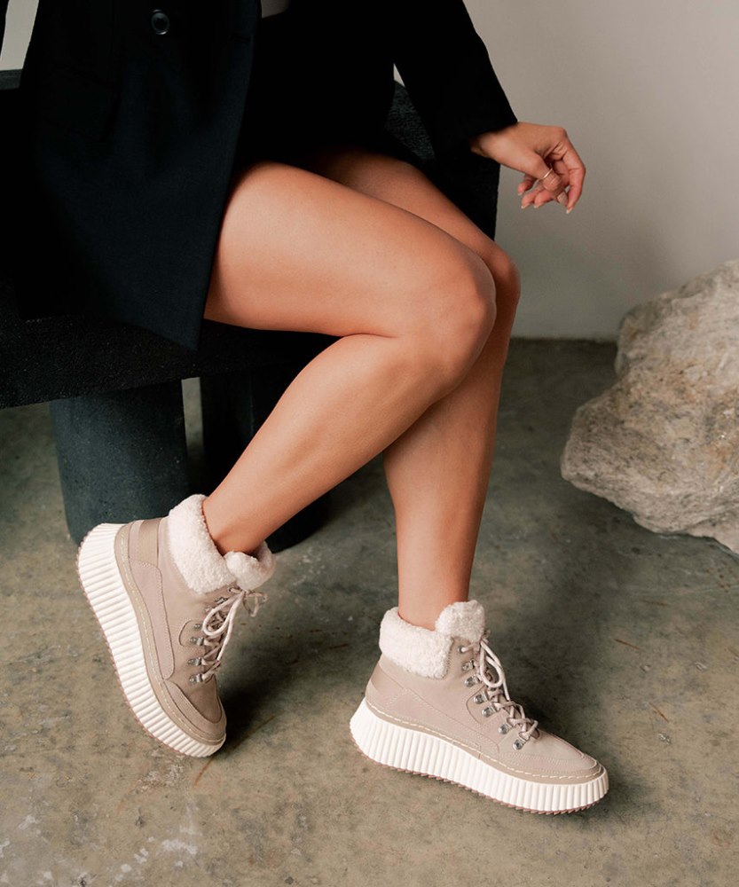 Dolce Vita Debbie Plush Sneakers Taupe Suede