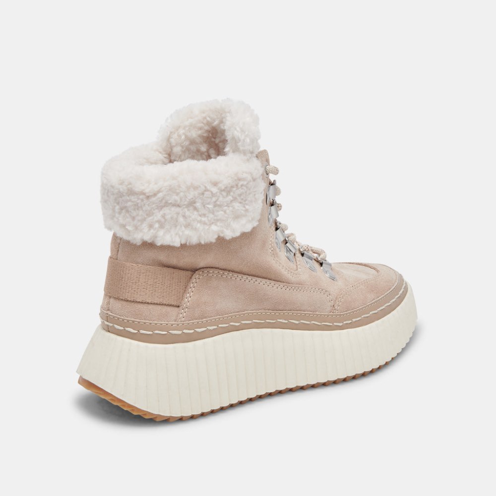 Dolce Vita Debbie Plush Sneakers Taupe Suede