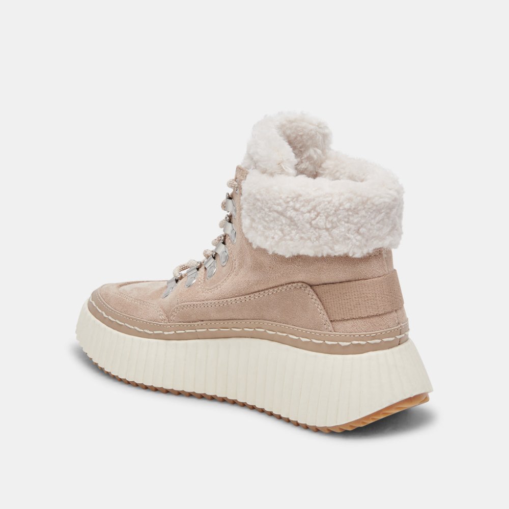 Dolce Vita Debbie Plush Sneakers Taupe Suede