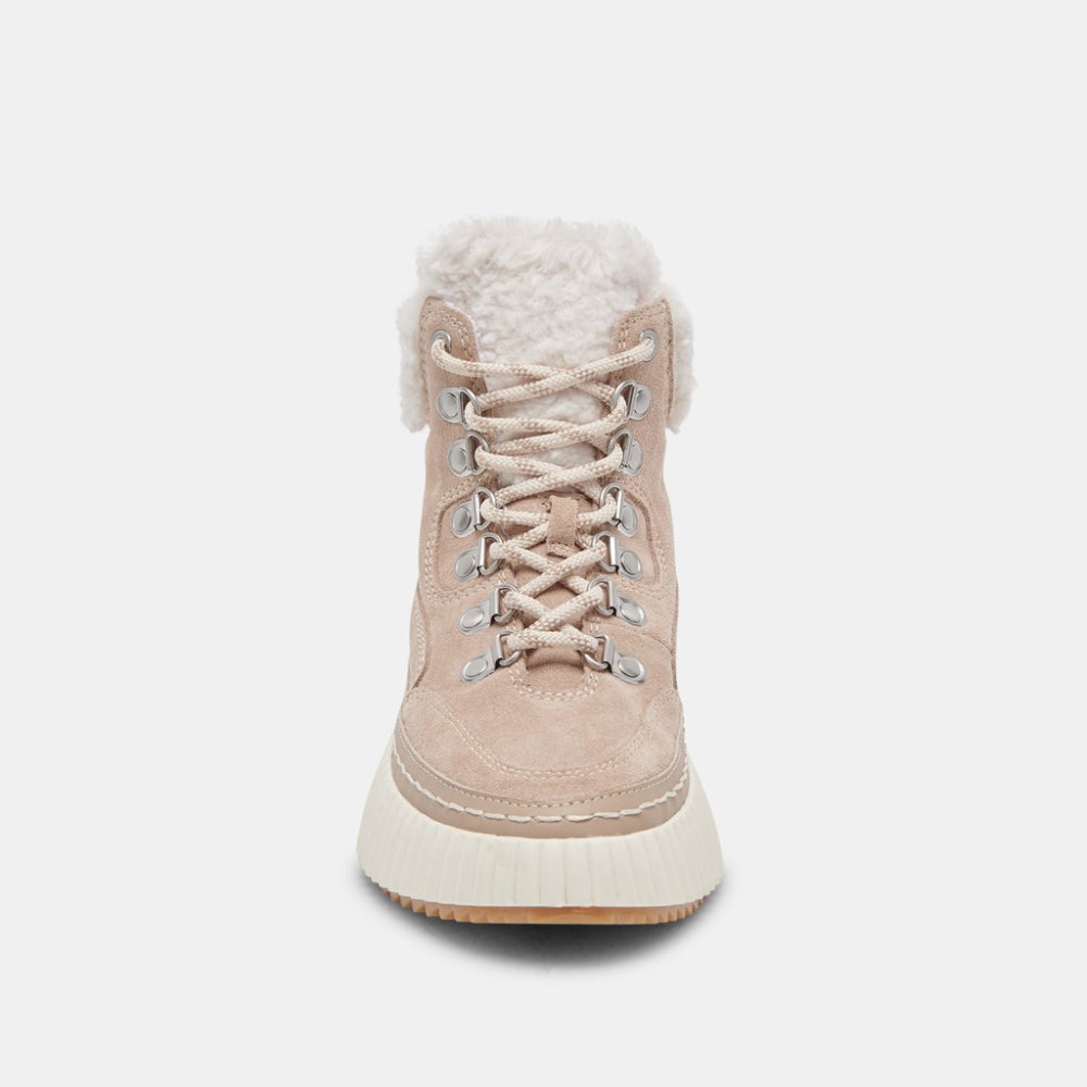 Dolce Vita Debbie Plush Sneakers Taupe Suede