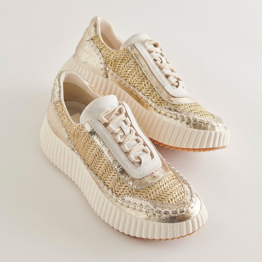 Dolce Vita Dolen Sneakers Gold Knit