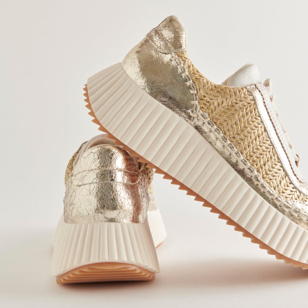 Dolce Vita Dolen Sneakers Gold Knit