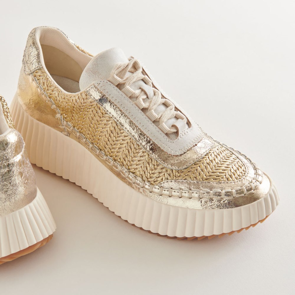 Dolce Vita Dolen Sneakers Gold Knit