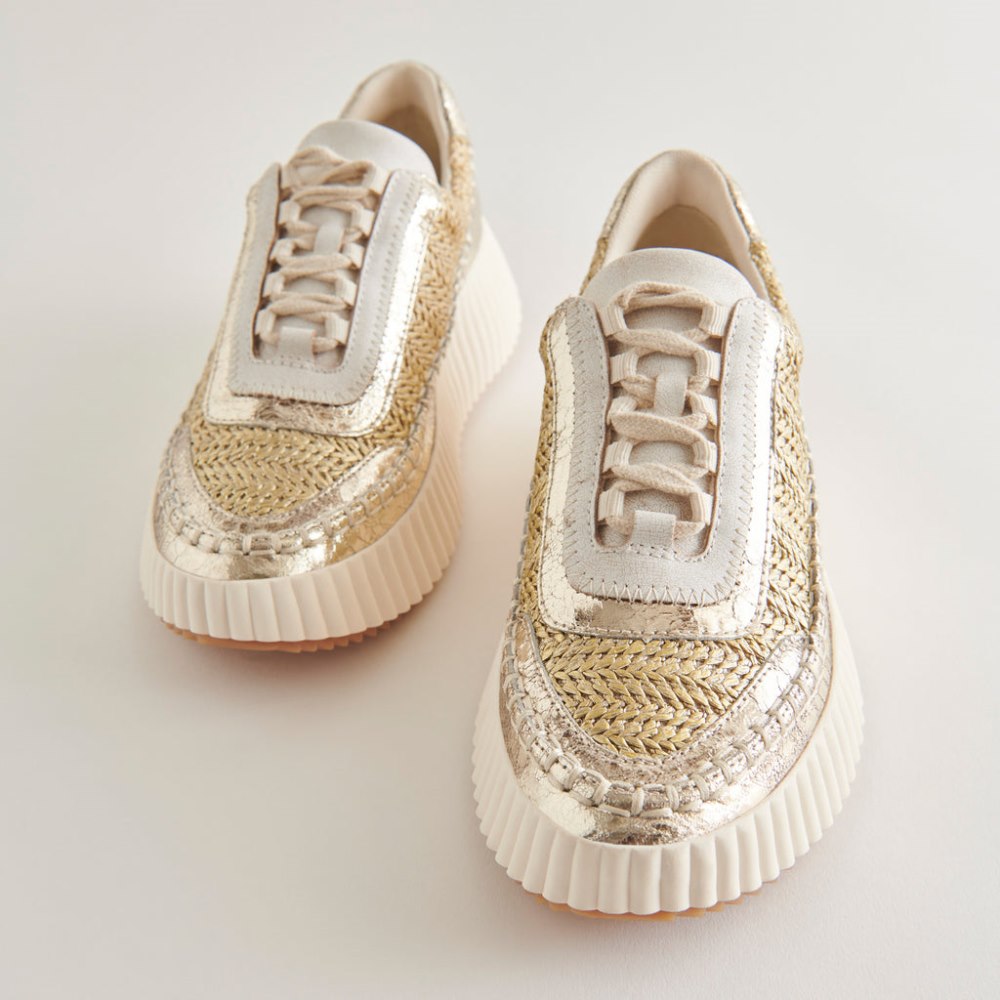 Dolce Vita Dolen Sneakers Gold Knit