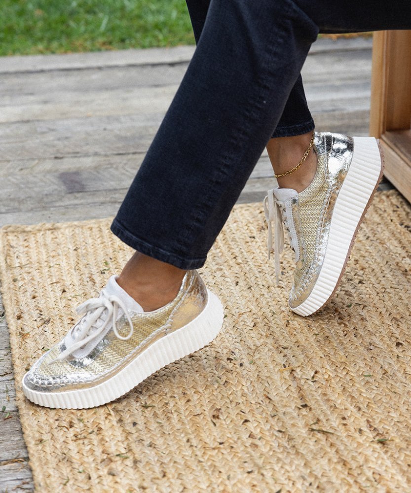 Dolce Vita Dolen Sneakers Gold Knit